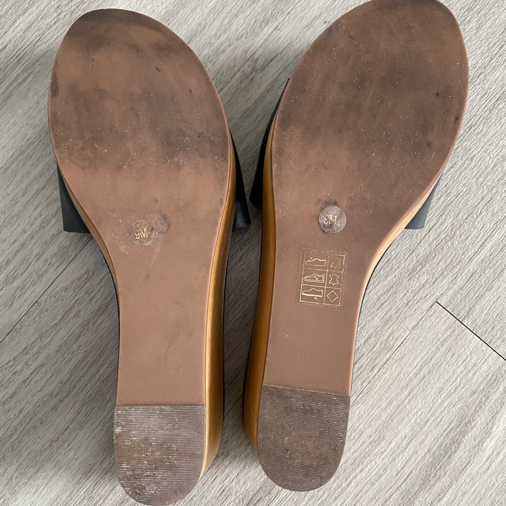 Tory Burch Logo Wood Wedge Slip-on Sandals~ 9 - Picture 7 of 8